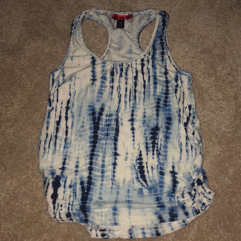 Blue tie dye tank top